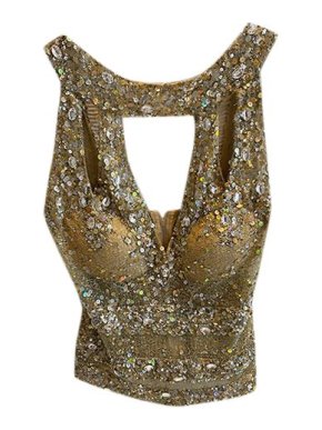 Elie Saab Gold sequinned bustier top