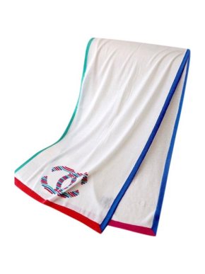 Chanel CC Embroidered Cashmere Blend Scarf