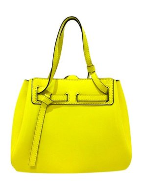 Loewe Neon yellow leather Lazo tote bag