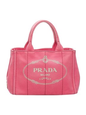 Prada Pink canvas Canapa Logo tote bag