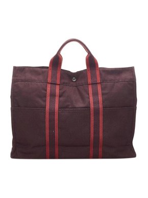 Hermes Vintage burgundy canvas Fourre Tout MM bag