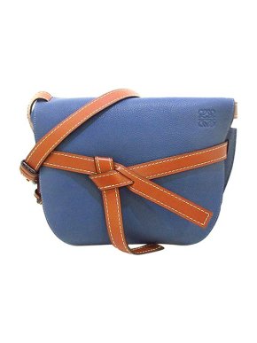 Loewe Blue & tan leather Gate bag