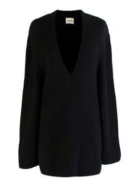 Khaite Black V-neck Jumper