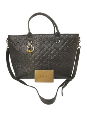 Gucci Brown GG embossed leather tote bag
