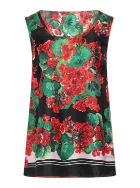 Dolce & Gabbana Geranium Print Silk Top