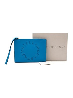 Stella McCartney Blue Perforated Logo clutch