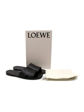 Loewe Anagram Embossed Leather Sandals