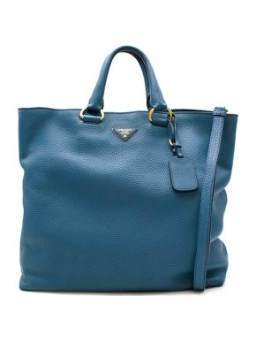 Prada Leather Vitello Daino Large Shopping Tote Bag