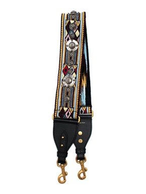 Dior multicolour woven embellished bag strap