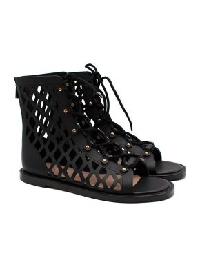 Dior Black D-Trap Leather Sandal
