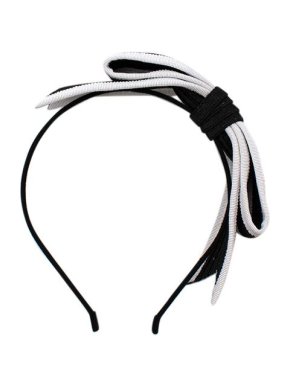 Chanel Black & White Bow Headband