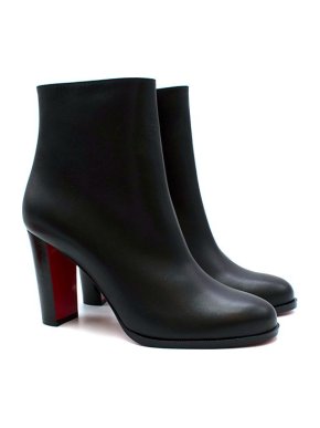 Christian Louboutin black leather Adox 85 block heeled ankle boots