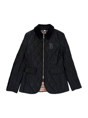 Burberry Black TB Monogram Quilted Kid's Coat