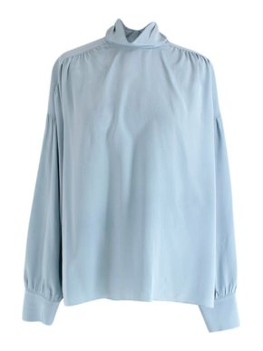 The Row pale blue silk crepe blouse