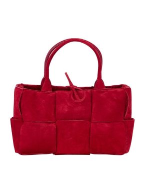 Bottega Veneta Red Shearling Lined Suede Arco bag