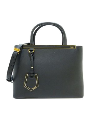 Fendi black leather 2Jours bag