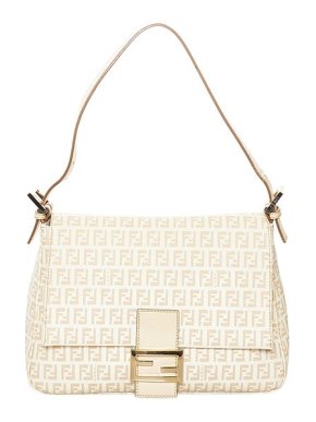 Fendi vintage ivory Zucchino canvas Mamma Forever bag