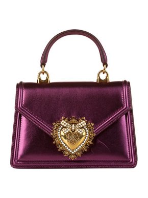 Dolce & Gabbana metallic purple leather small Devotion bag