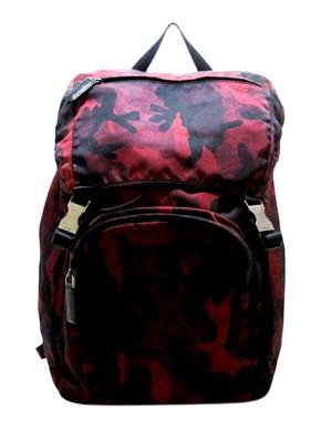 Prada red camouflage nylon backpack