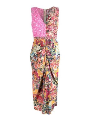 Marni Ruched floral-print cotton-poplin midi dress