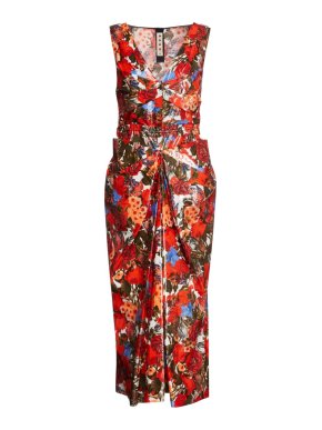 Marni pleated coated cotton-voile midi dress