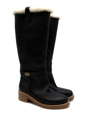 Dior Shearling Lined Empreinte Boots