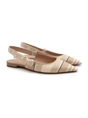 J'Adior corde embroidered slingback flats