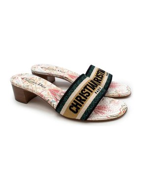 Dior D-Way Embroidered Heeled Slides