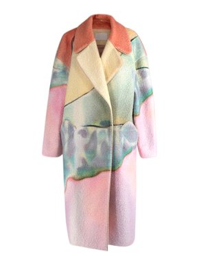 Peter Pilotto Pastel Boucle Wool Tailored Coat