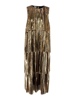 Baum und Pferdgarten Aija Gold Plisse Tiered Dress