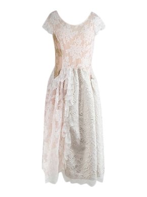 Simone Rocha Tinsel Detail Brocade & Lace Dress with Slip