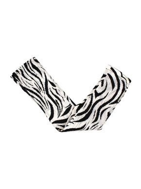 Pleats Please black & white zebra print plisse pleated trousers