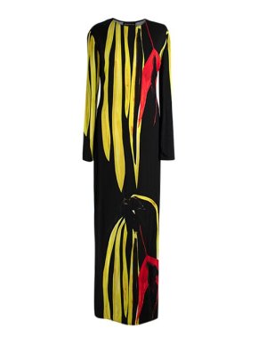 Louisa Ballou yellow, red & black Hightide Raven stretch-jersey dress