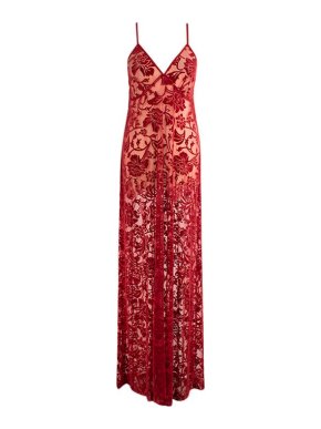 Norma Kamali Velvet Devore A-Line Slip Dress