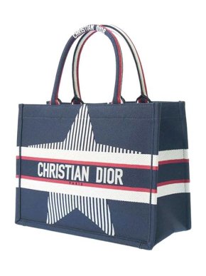 navy & white canvas DiorAlps large Book Tote bag