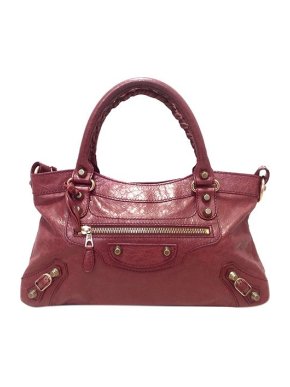 Balenciaga burgundy cracleque leather Motocross First 21 bag