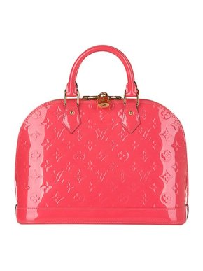 Louis Vuitton bright coral Monogram Vernis Alma PM bag