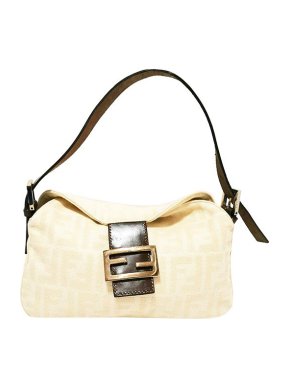 Fendi vintage cream Zucca canvas Baguette