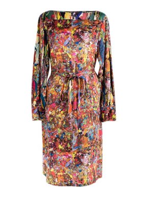 Dries Van Noten Psychedelic Print Long Sleeve Dress