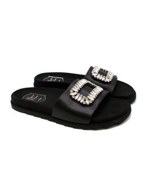 Roger Vivier Crystal Embellished Viv Sliders