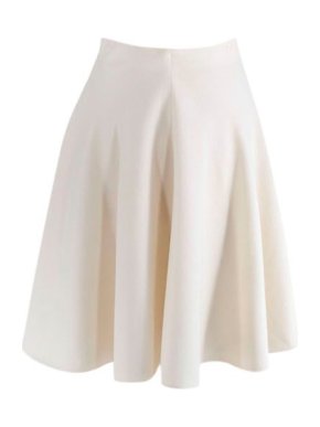 Ermanno Scervino Ivory Flared Crepe Skirt