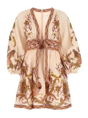 Zimmermann Cassia Plunge Bow Mini Dress