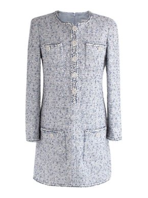 Chanel Blue Tweed 4-Pocket Dress