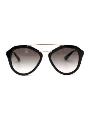 Prada SPR12Q Black Acetate Aviator Sunglasses