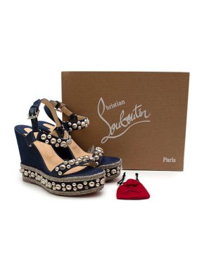 Christian Louboutin Rondaclou 120 Denim Wedges