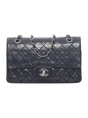 Chanel black lambskin leather quilted Medium Double Flap bag