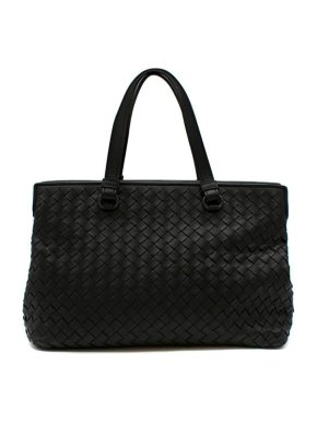 Bottega Veneta Black Intrecciato Leather Small Tote Bag