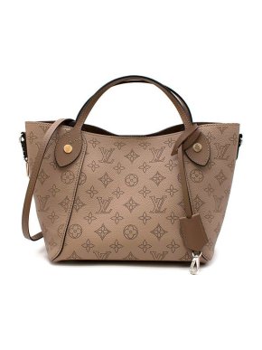 Louis Vuitton Galet grey Mahina leather Hina PM tote bag