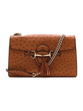Gucci Tan Ostrich Leather Emily Bag