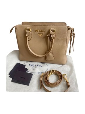 Prada Cameo Leather Tote Bag